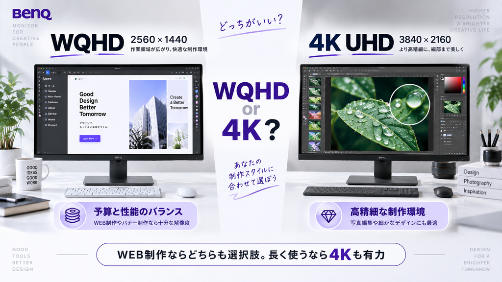 WQHDと4K、WEBデザインならどっち？
