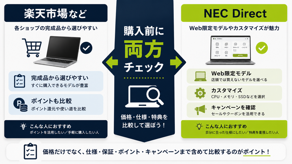 楽天市場とNEC Directはどっちがおすすめ?