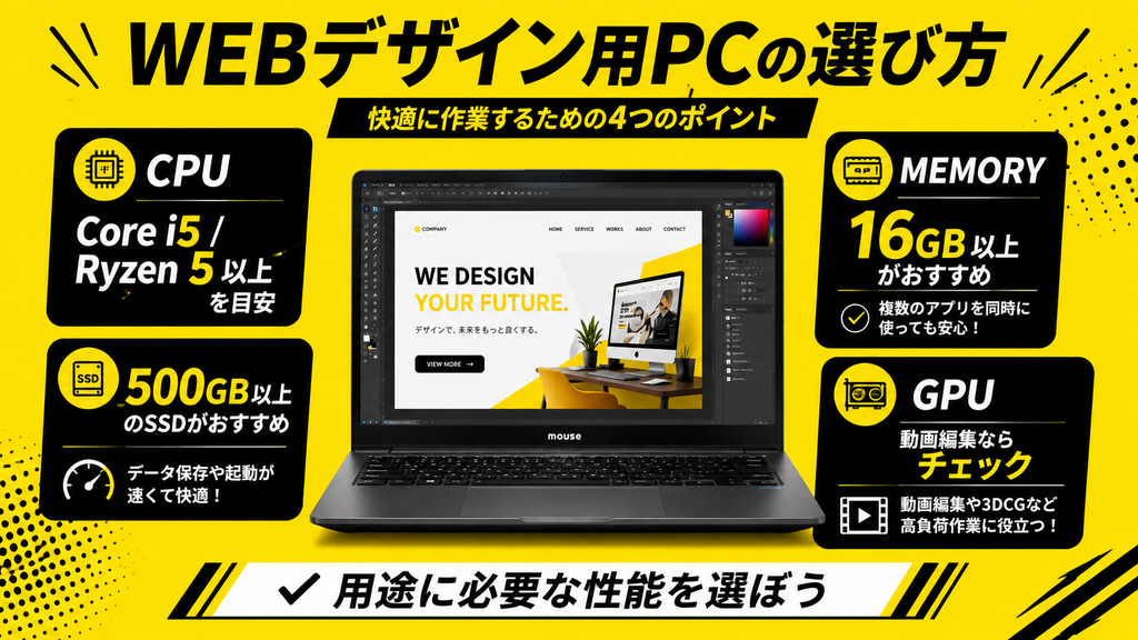 WEBデザイナーならどのマウスコンピューターがおすすめ?