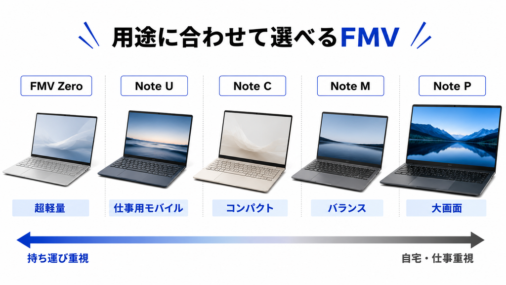 用途に合わせて選べるFMV