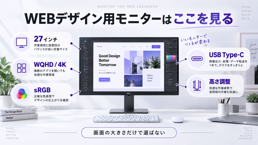 WEBデザイン用モニターはここを見る