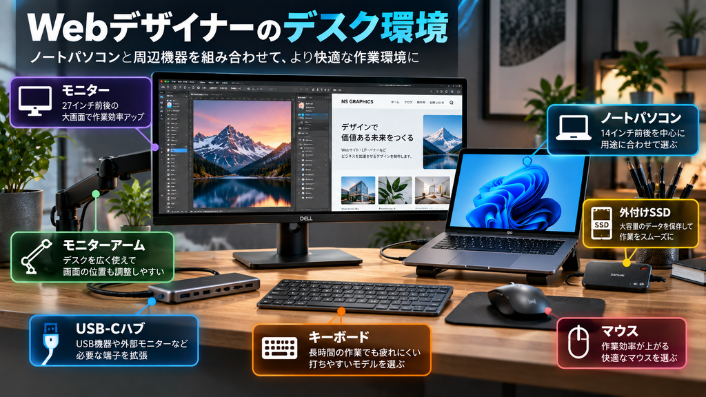 WEBデザイナーのデスク環境