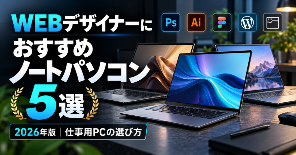 WEBデザイナーにおすすめ ノートパソコン5選サムネ画像
