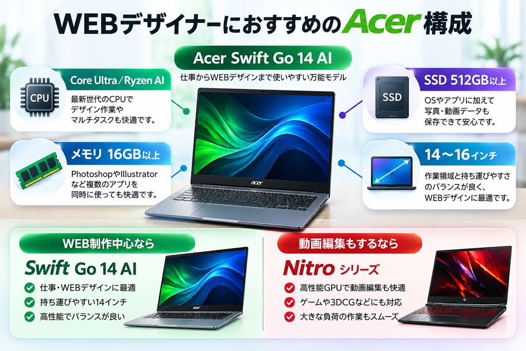 WEBデザイナー向けAcer構成