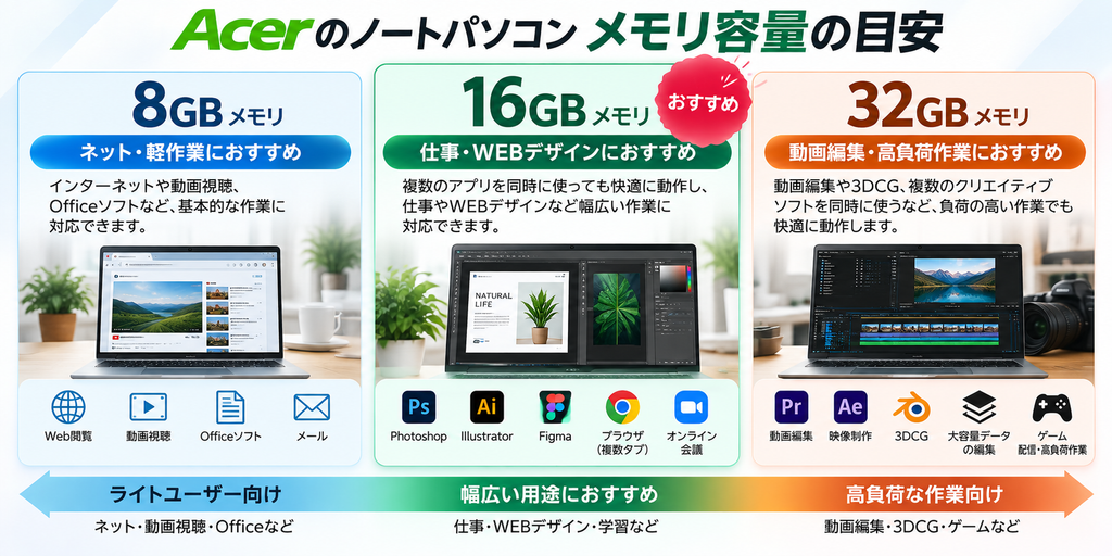 メモリ容量比較
