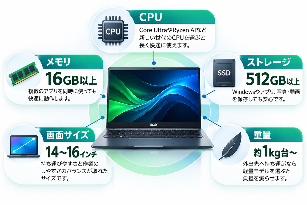 AcerノートPCの選び方